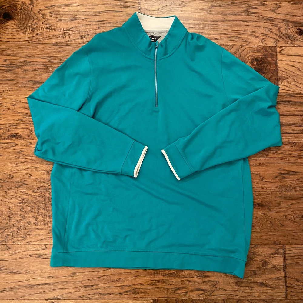 AdiPure By Adidas Mens Green Golf 1/4 Quarter-Zip Pullover Sweater Jacket 2XL